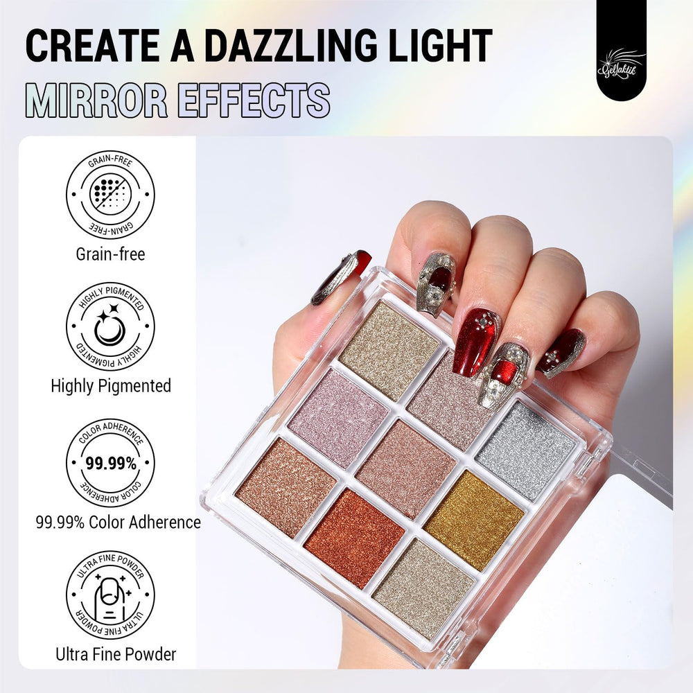 GELLAKTIK tips for metallic finishes on a sticky gel base.