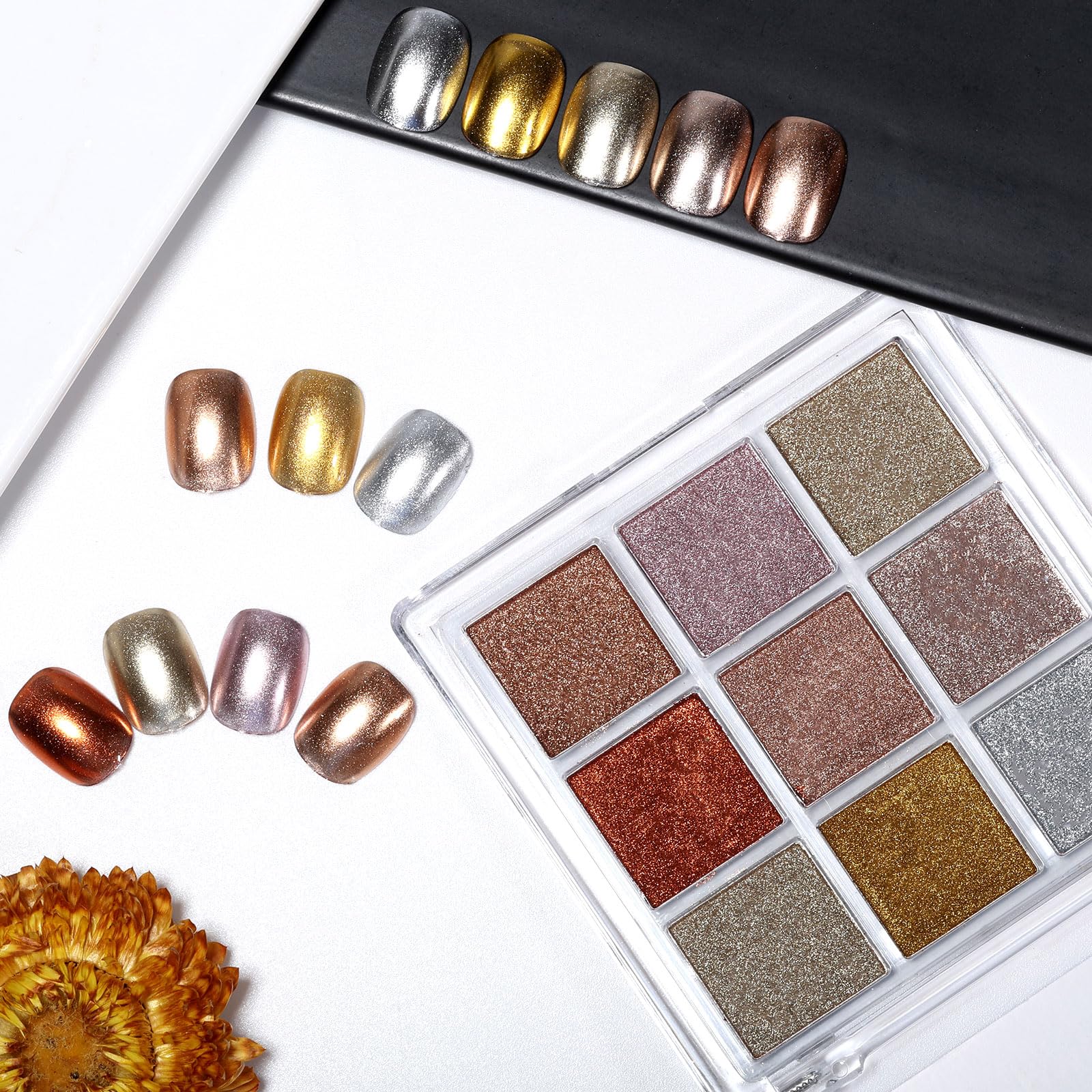 GELLAKTIK mirror-finish nail art showing 3D glow and holographic depth.