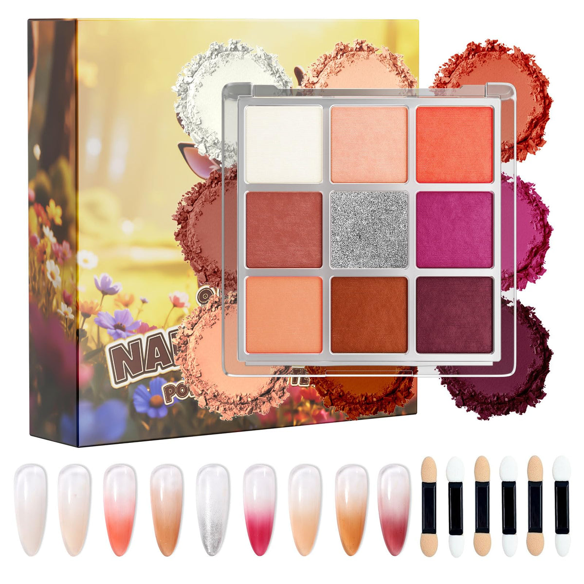 GELLAKTIK 9-color pigment palette for vibrant ombre gradients