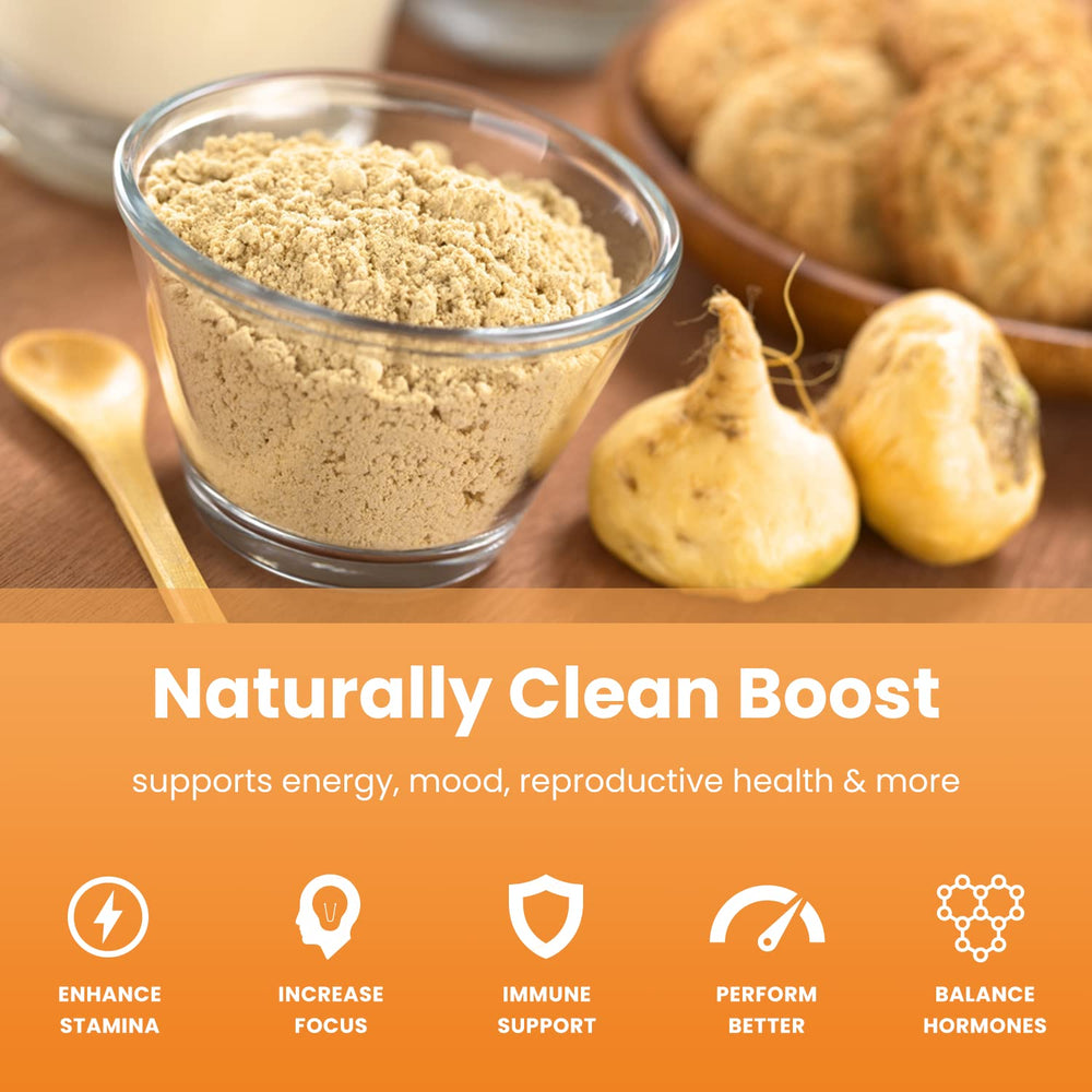 Eight-ounce bottle of NutraChamps Gelatinized Maca Powder