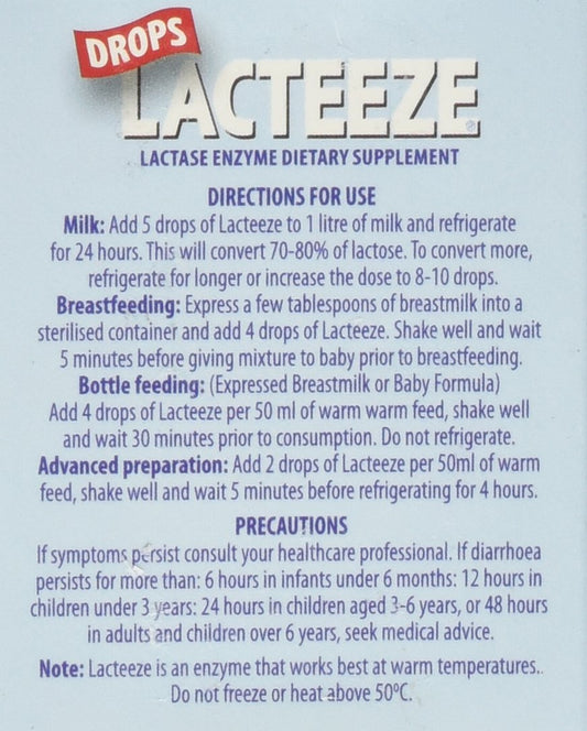Lacteeze Drops liquid droplet application