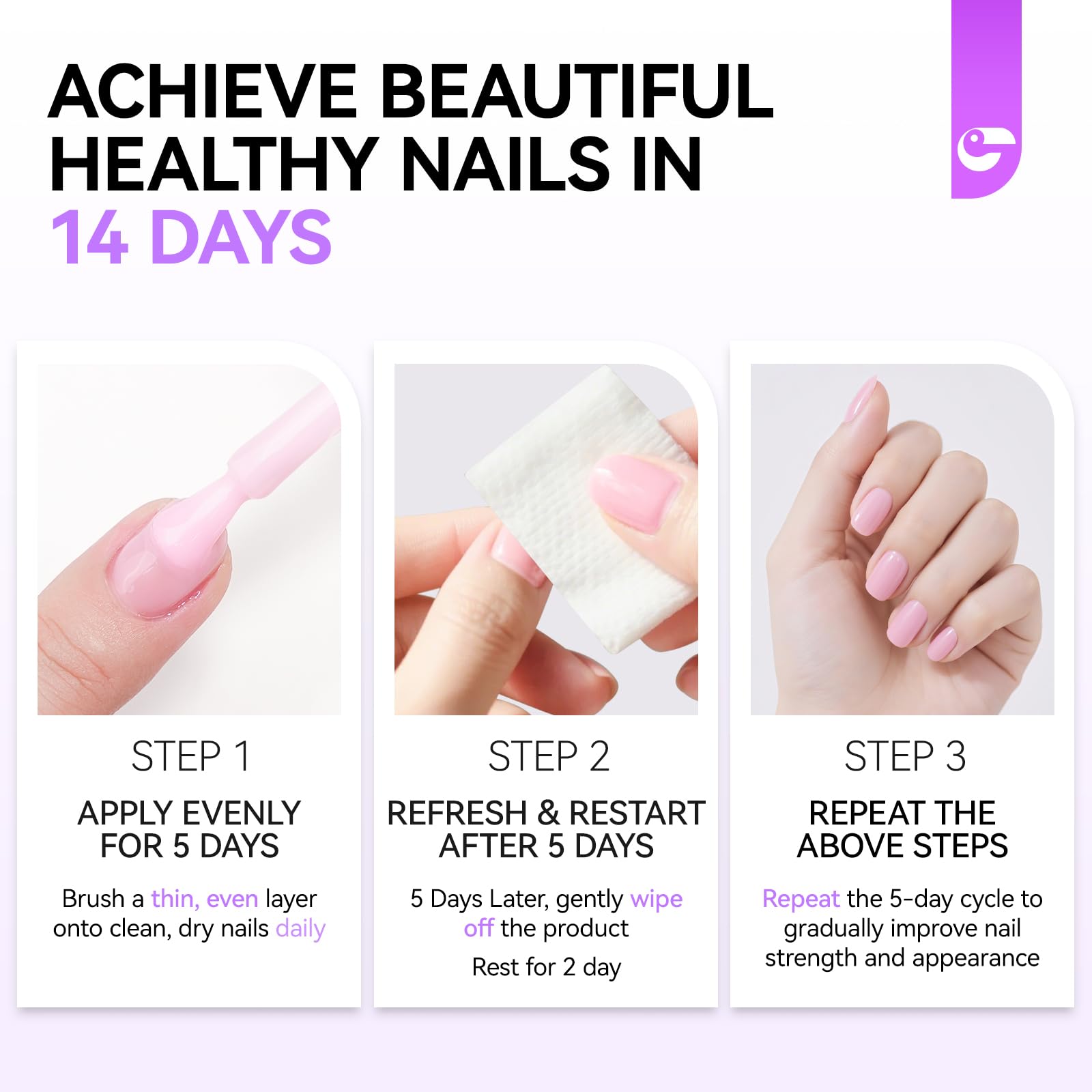 Gelike ec 8-in-1 nail strengthener bottle supports growth and resilience