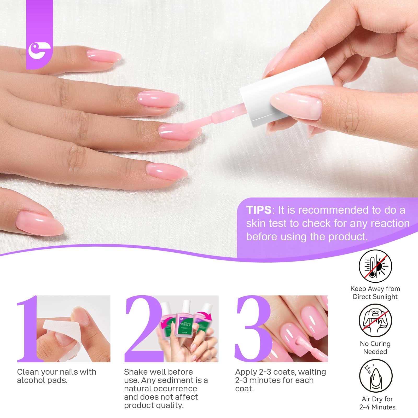 Gelike EC At-Home Manicure Solution in pink bottle for daily care
