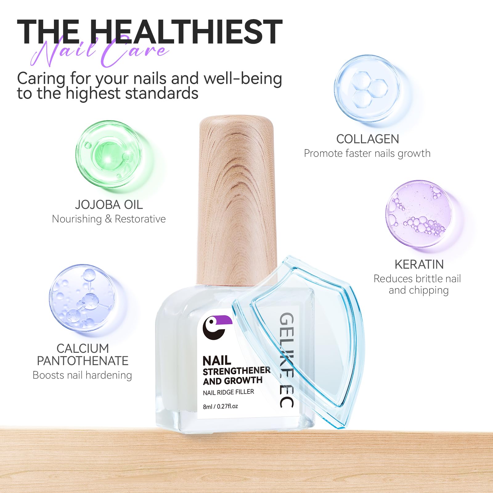 Gelike ec damaged-nail repair action bottle smooths surfaces