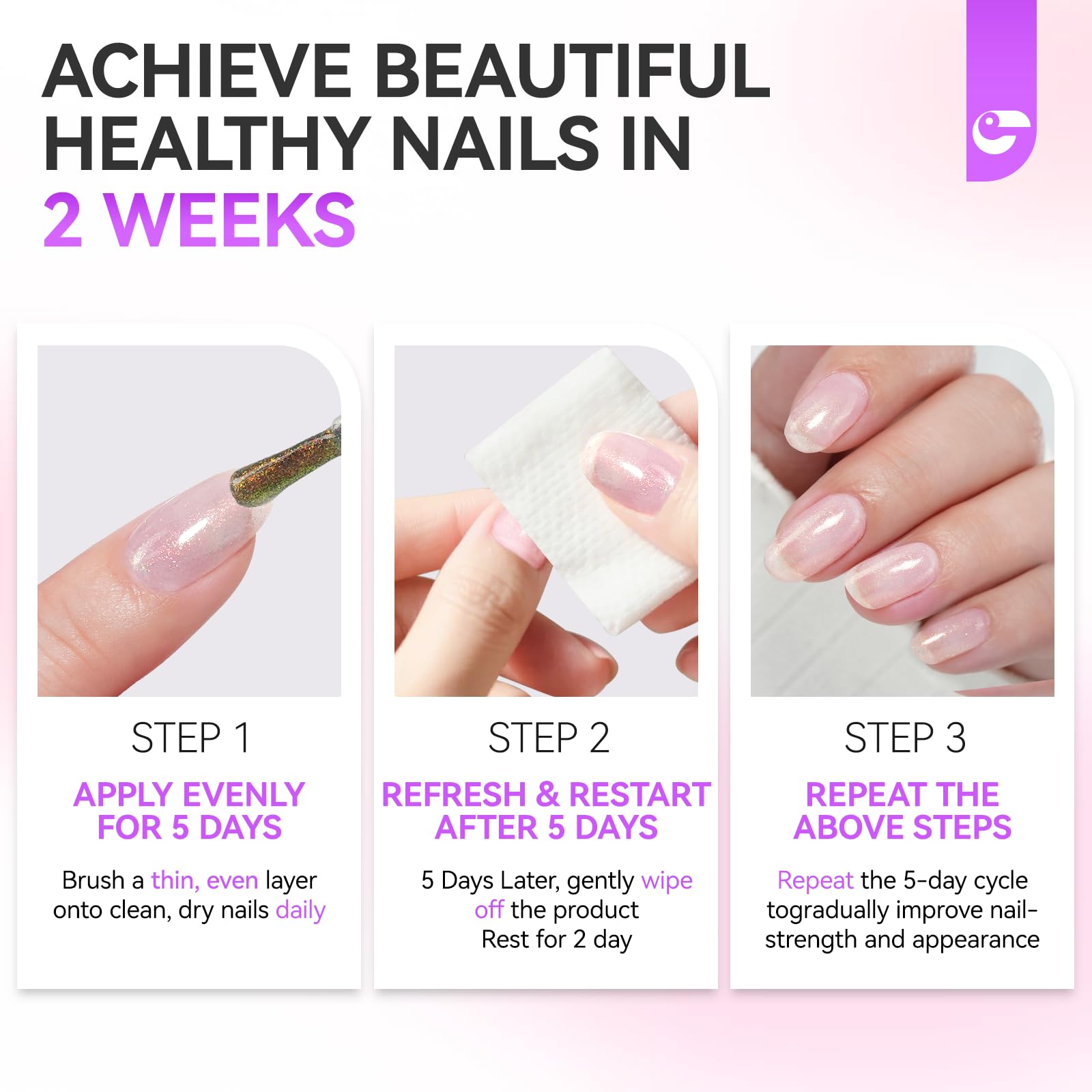 Gelike EC nail strengthener base and top coat in one bottle