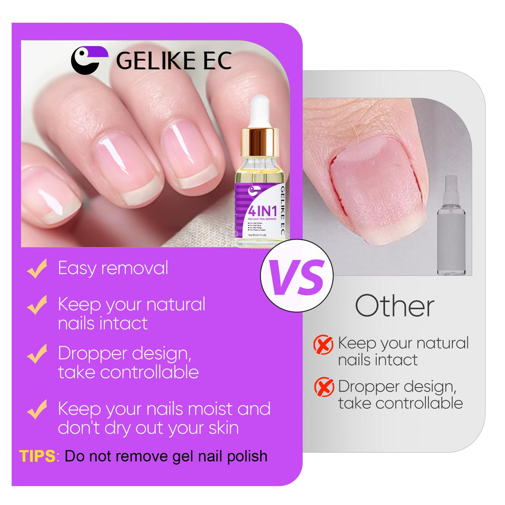 Nourishing ingredients in Gelike ec remover support nail health during use.