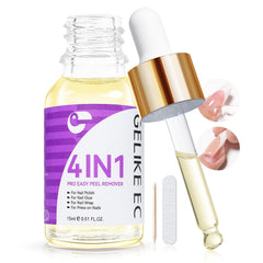 Gelike ec press-on nail glue remover bottle for gentle at-home use.