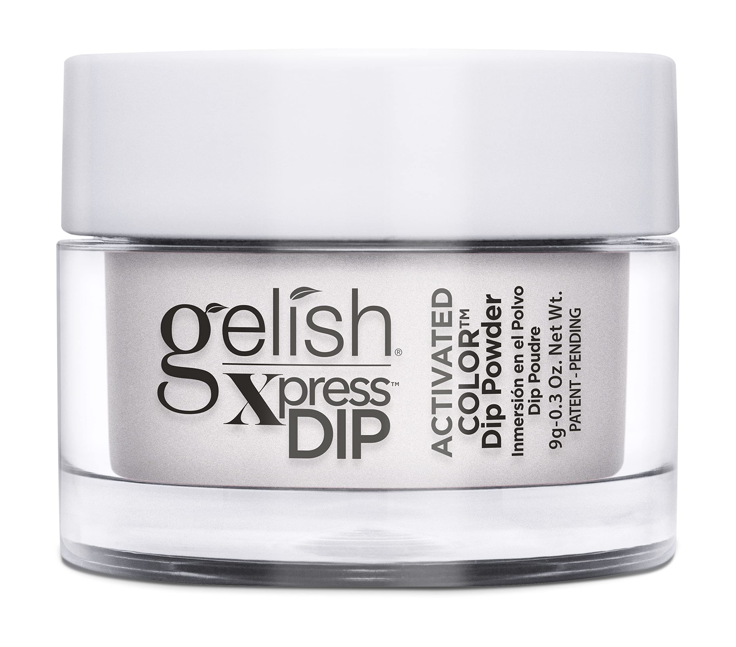 Gelish Xpress Dip bottle shot showing fast-drying formula for quick manicure prep