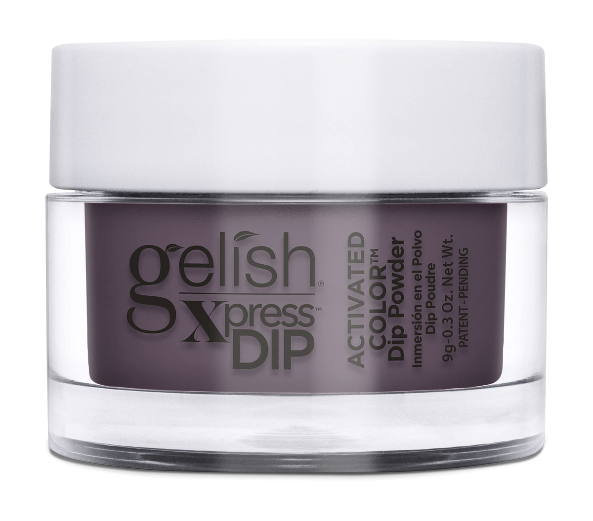 Gelish Xpress Dip sweater weather purple powder close-up for vibrant, long-lasting nails