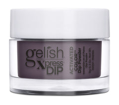 Gelish Xpress Dip sweater weather purple powder close-up for vibrant, long-lasting nails