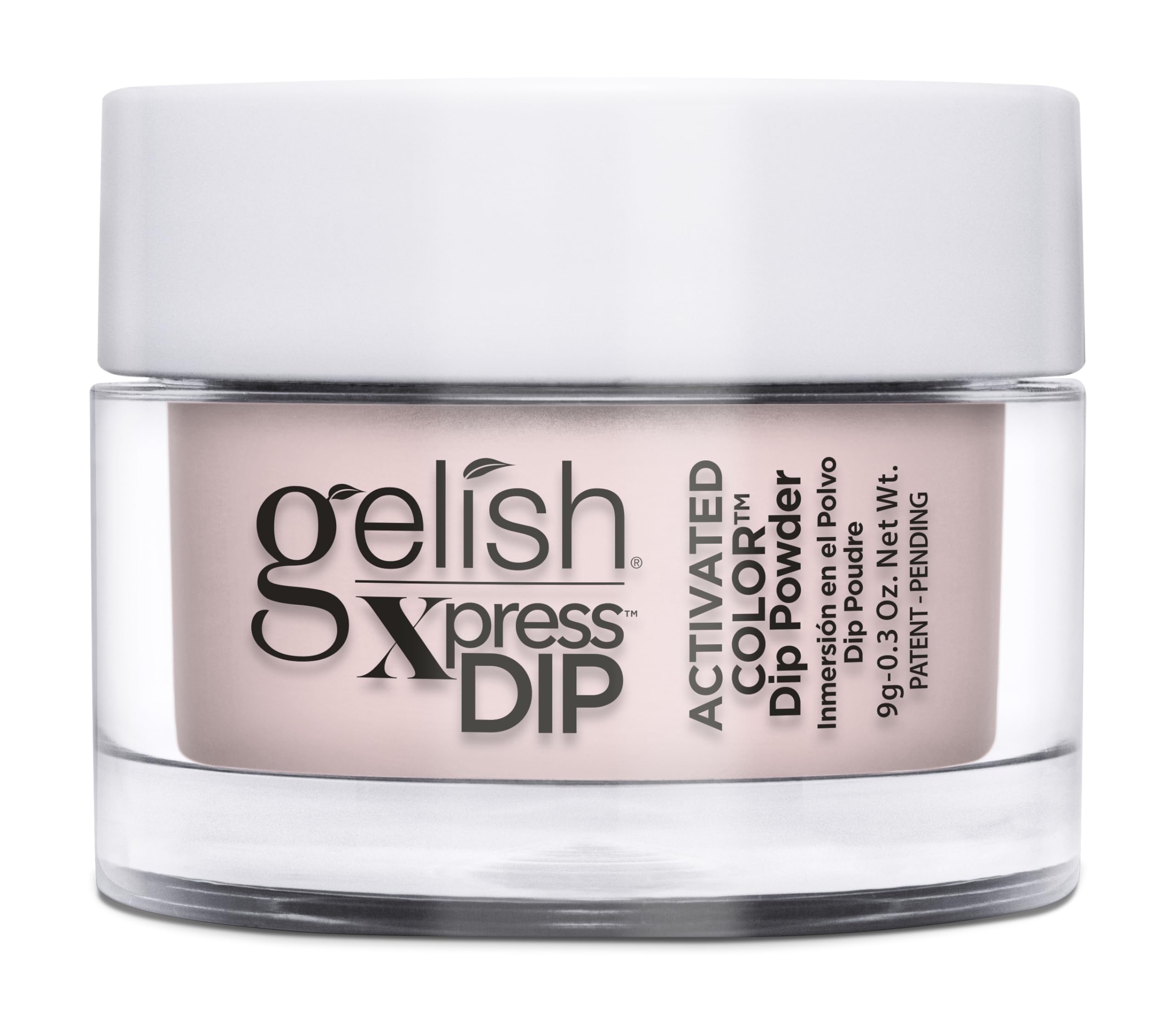 Gelish Xpress Dip Tan My Hide bottle close-up showing fast-drying, odor-free formula.