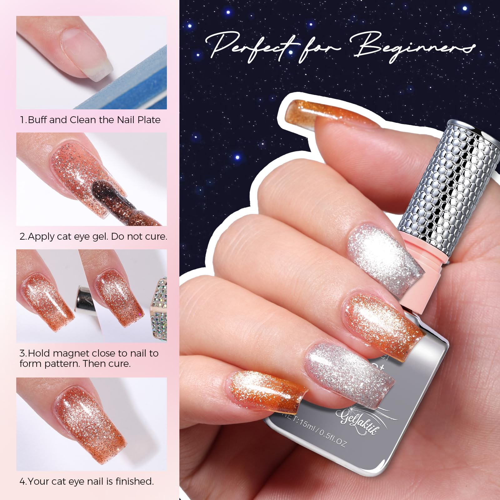 GELLAKTIK complete kit includes magnet and vegan, low-odor formula.