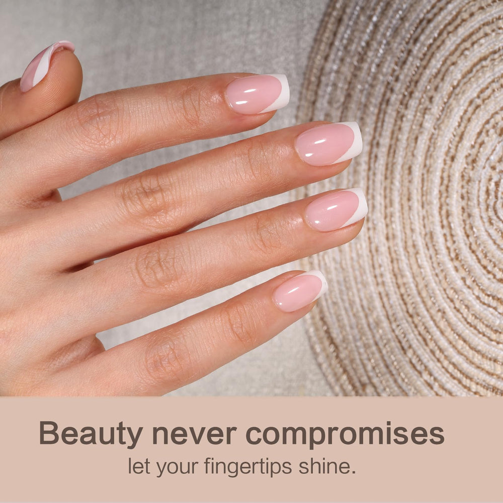 Long-lasting wear with gel glue and top coat.
