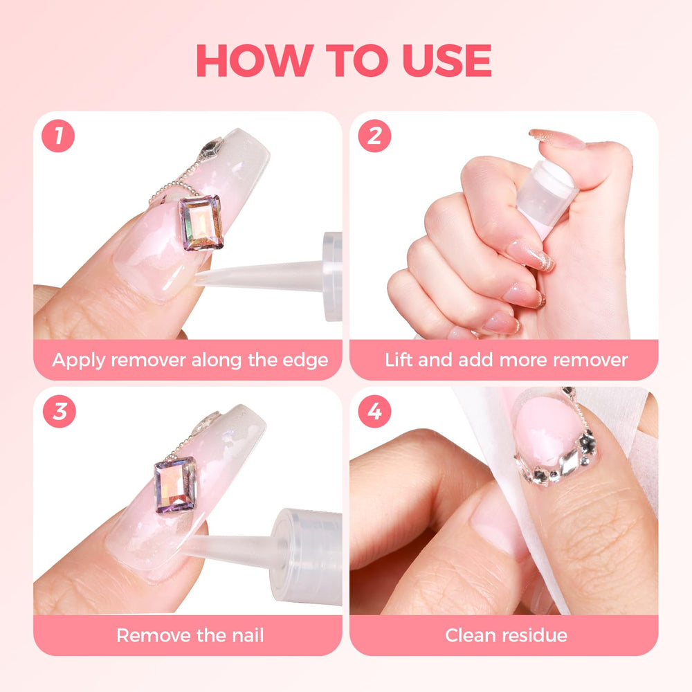 GELLAKTIK acetone-free formula noted for gentle care.