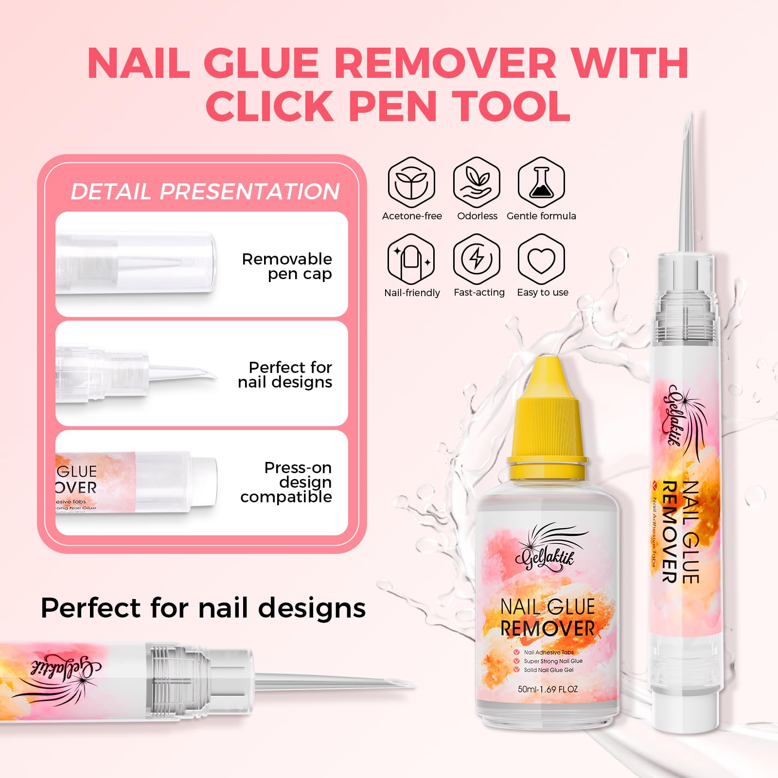 GELLAKTIK remover pen flat edge for residue sweeping.