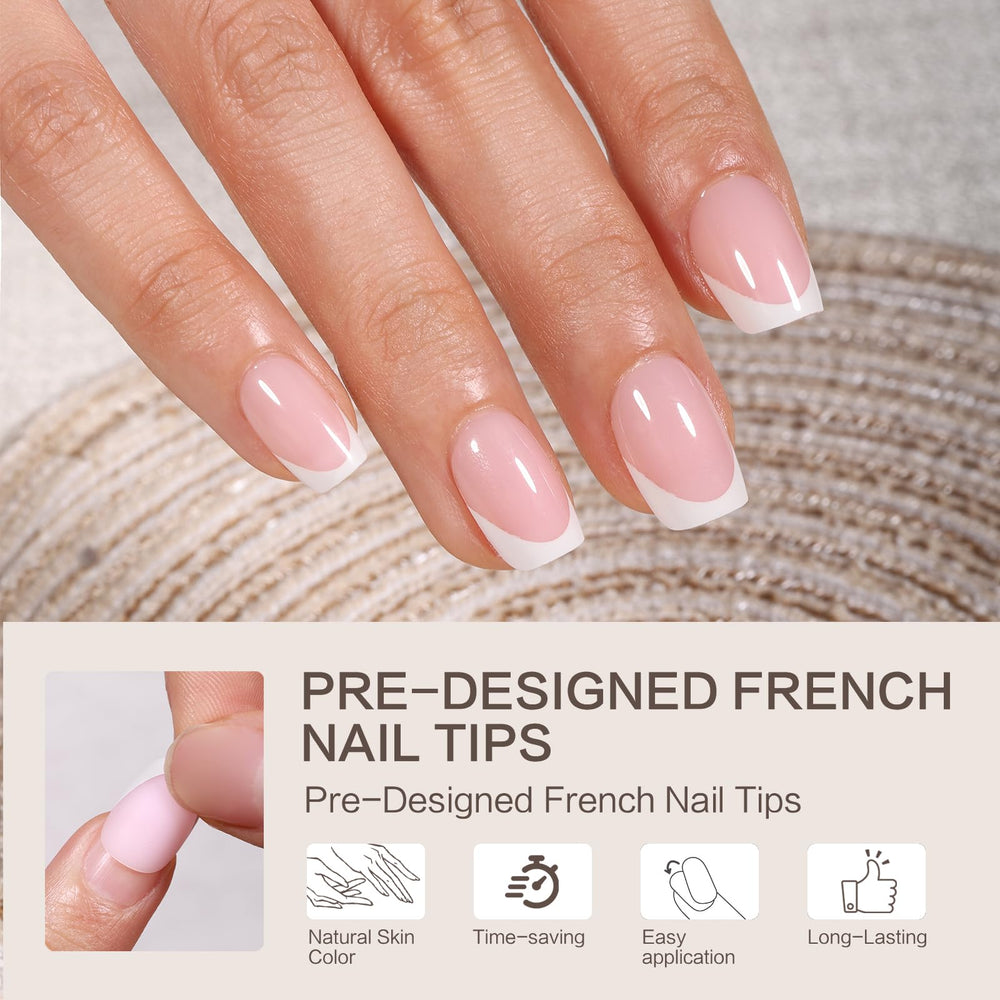 GELLAKTIK pink nail tips, 160pcs with five strips, quick cohesive manicures