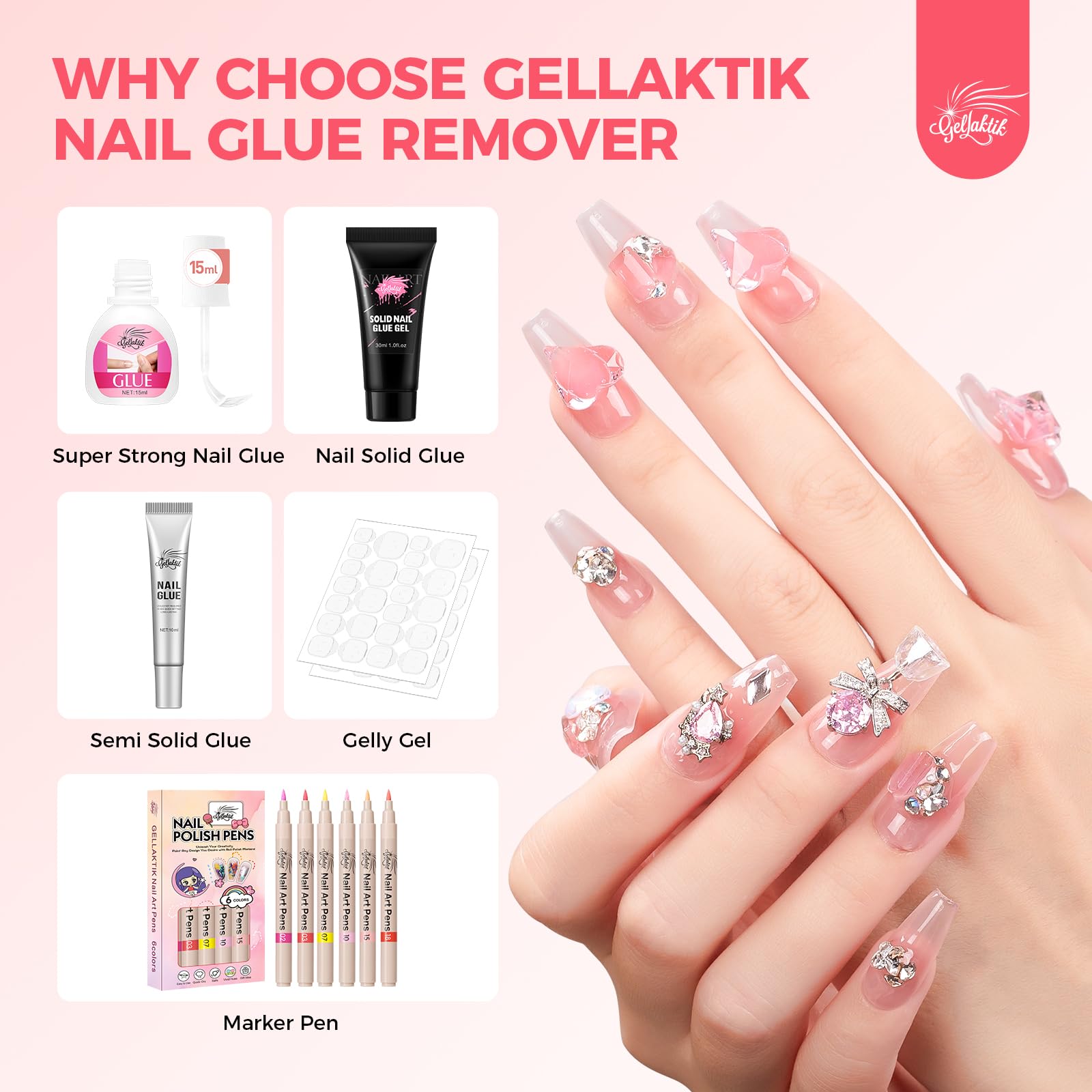 GELLAKTIK travel-ready 50ml kit for on-the-go removal.