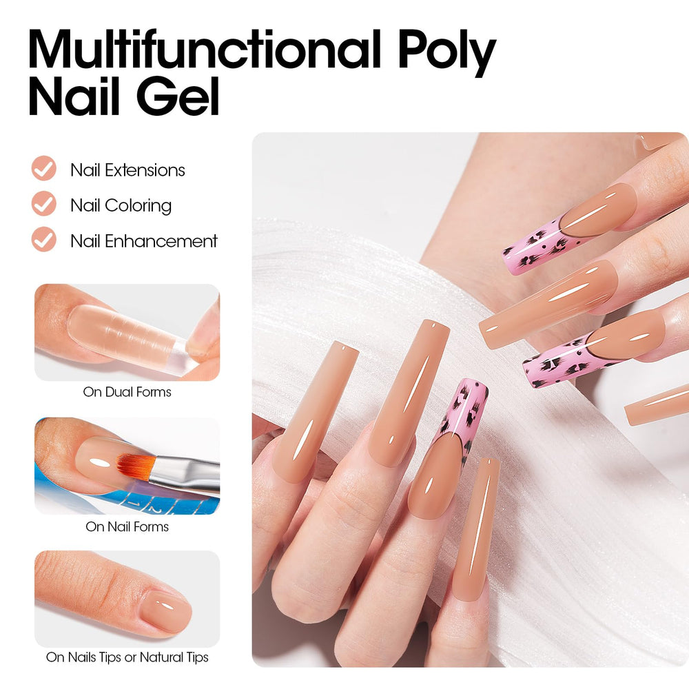 3D nail art and glitter accents with GELLEN poly gel.