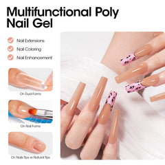 3D nail art and glitter accents with GELLEN poly gel.