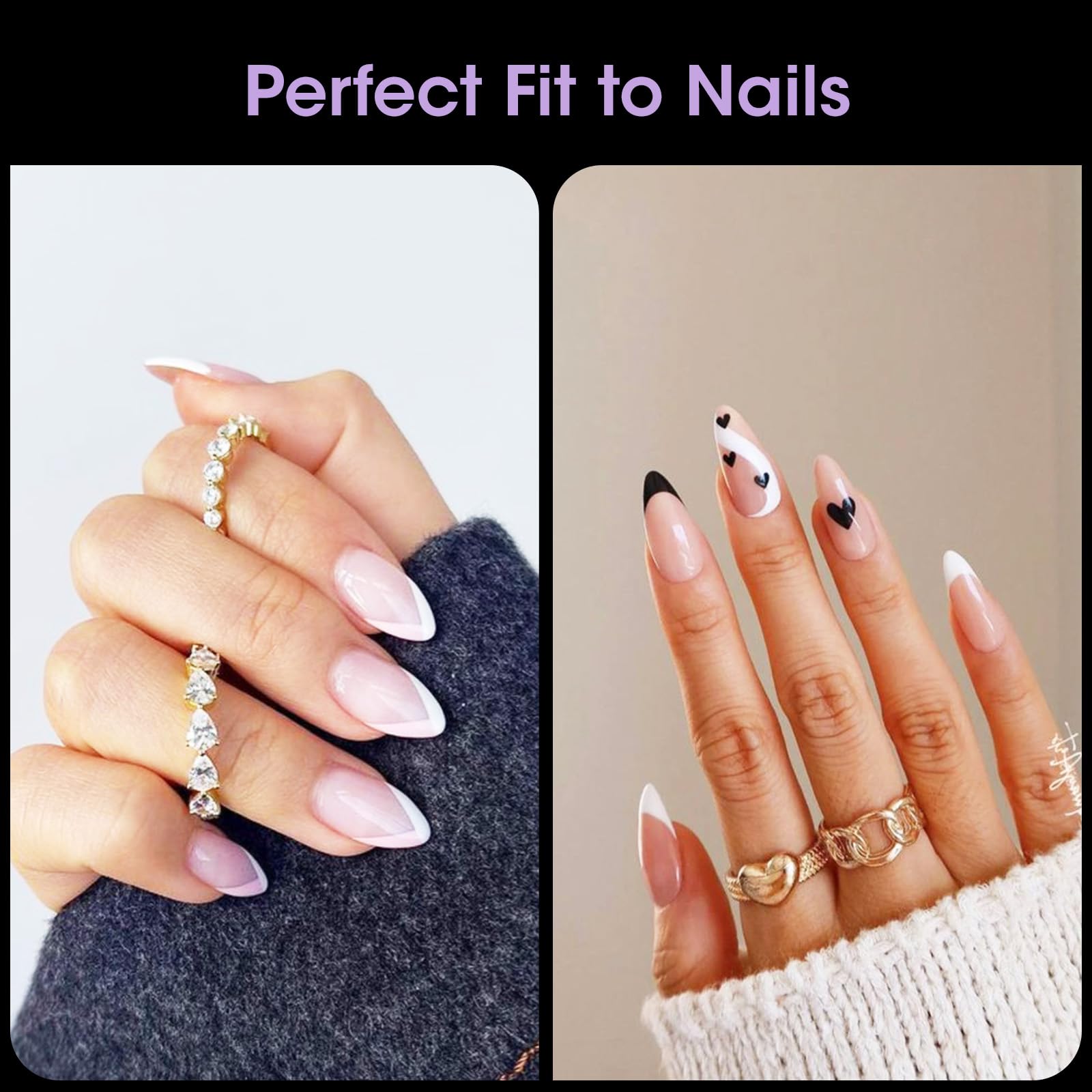 GELLEN almond tips with half-matte interior for secure adhesion and smooth polish.