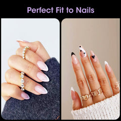 GELLEN almond tips with half-matte interior for secure adhesion and smooth polish.