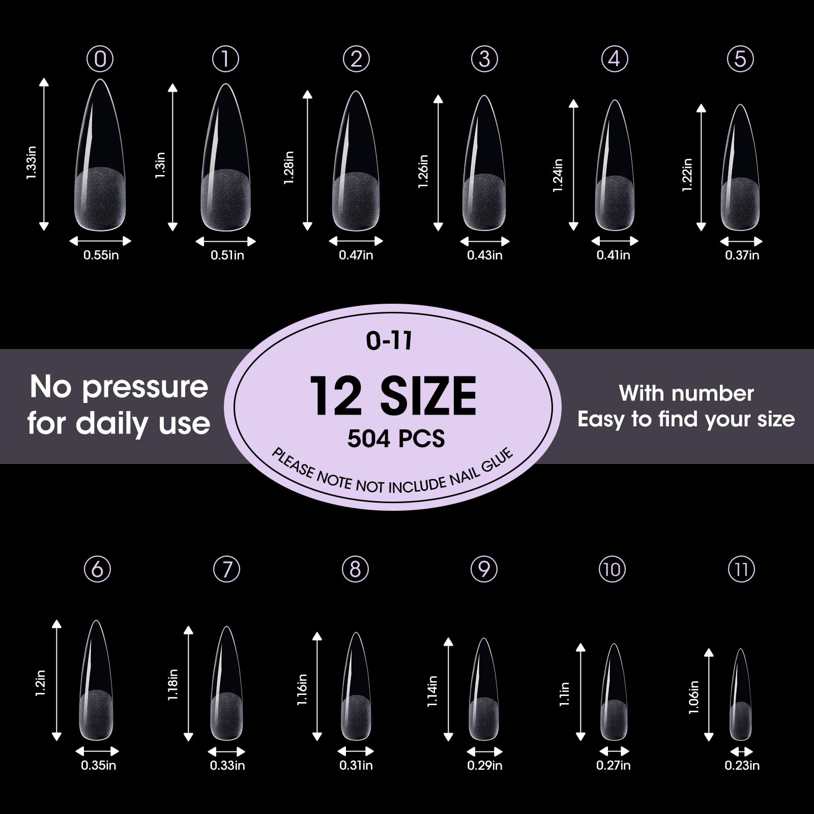 Pre-numbered tips simplify size selection for quick applications.