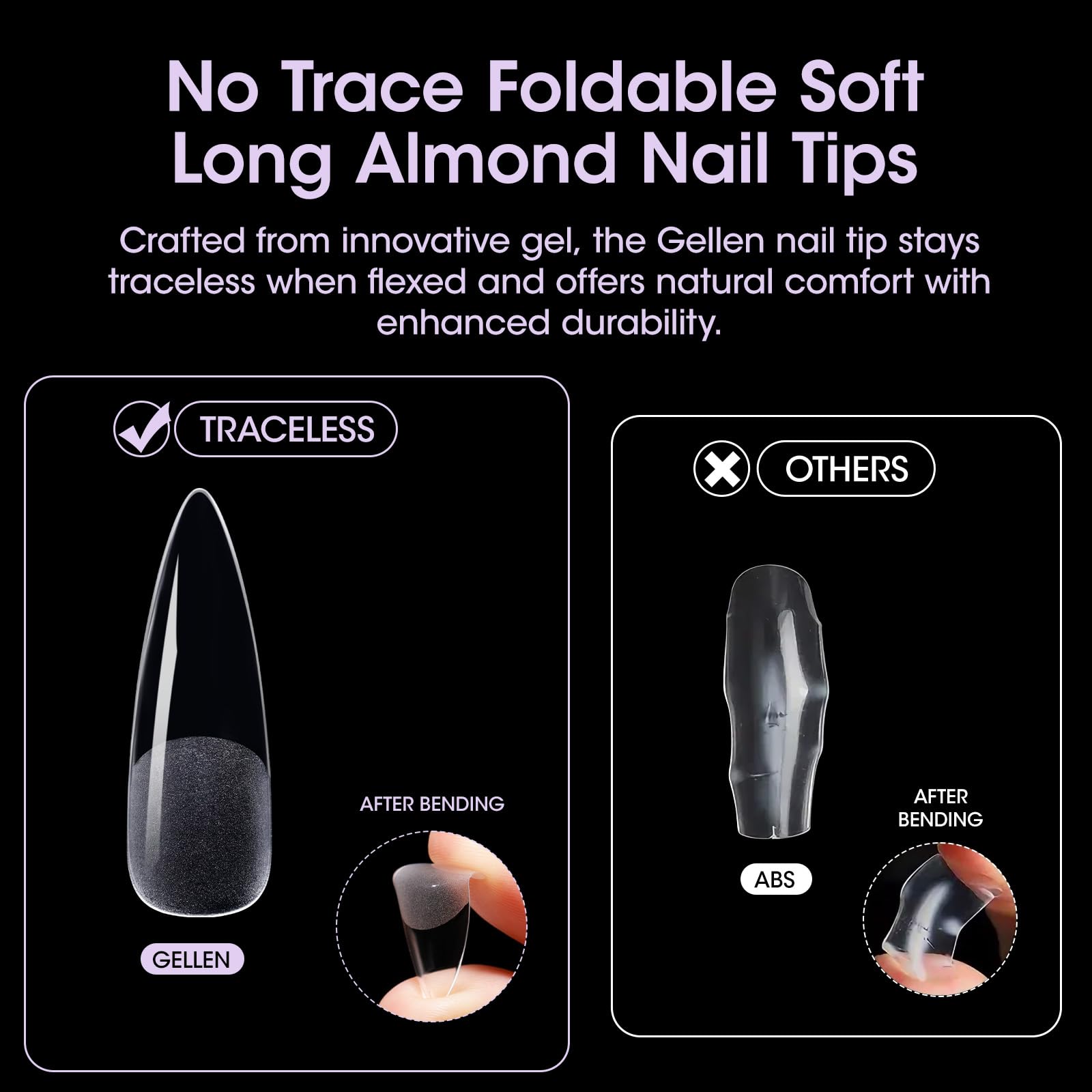 Non-C-curve profile ensures comfortable coverage on natural nails.