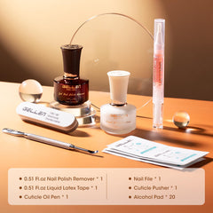GELLEN step-by-step removal guide demonstrates simple home manicure.