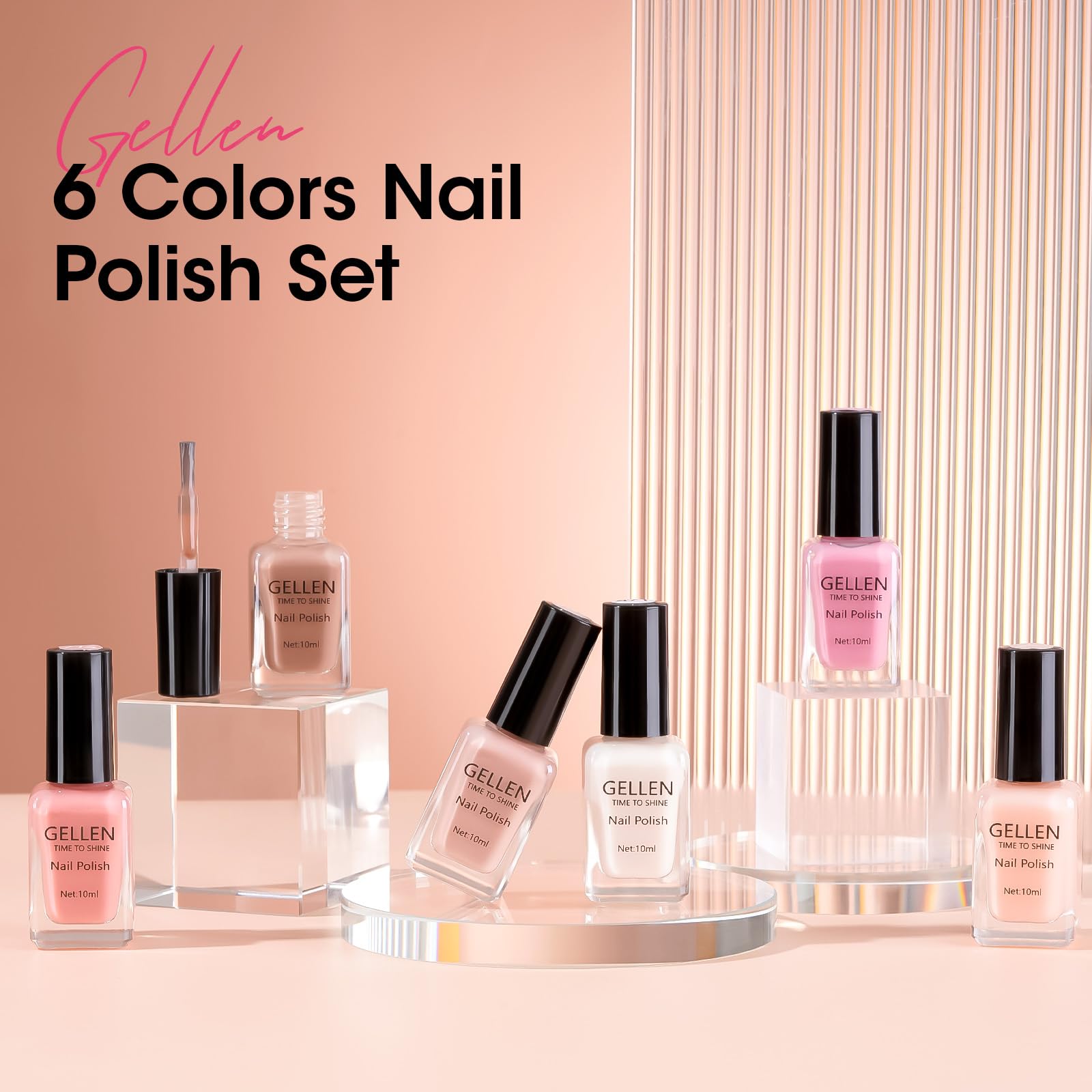 GELLEN Quick-dry base and top coats for a durable, glossy finish