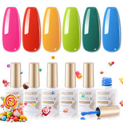 GELLEN gel nail polish kit six color display for easy at home manicures