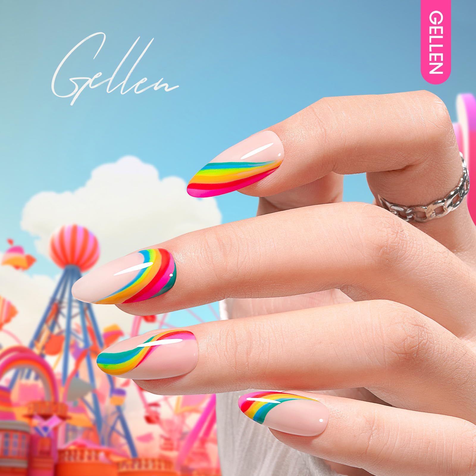 GELLEN gel kit on a tidy at home manicure setup