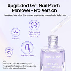 GELLEN travel-size gel remover demonstrates portable, on-the-go nail care.