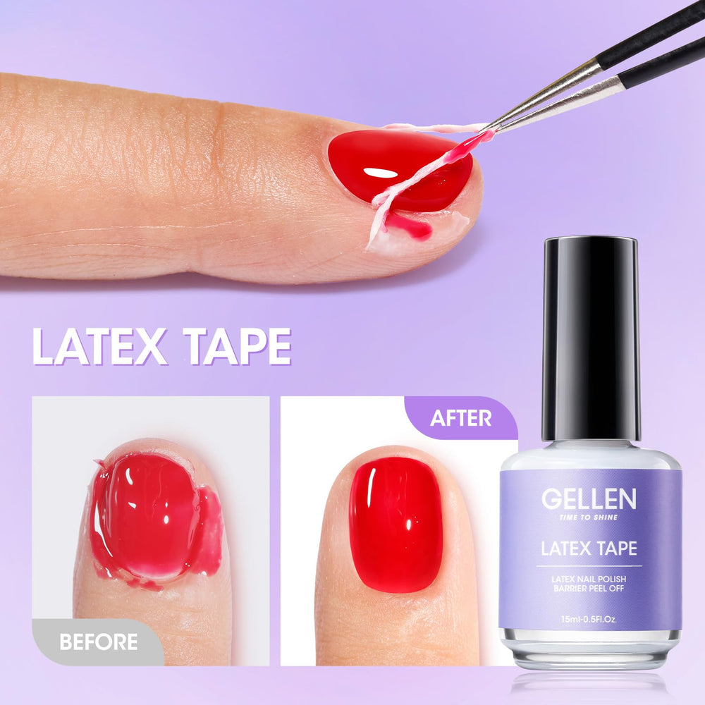 GELLEN gel nail remover liquid being applied to nails for gentle polish removal