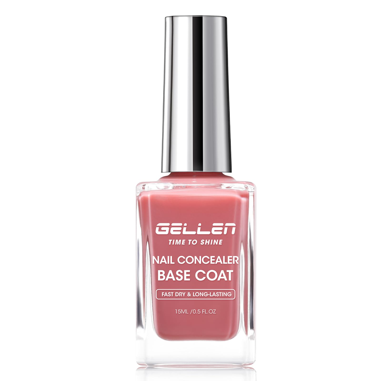 GELLEN Illuminating Nail Concealer Base Coat in dusty rose for quick dry finish.