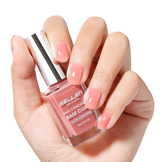 GELLEN Illuminating Nail Concealer Base Coat in dusty rose smooths ridges.