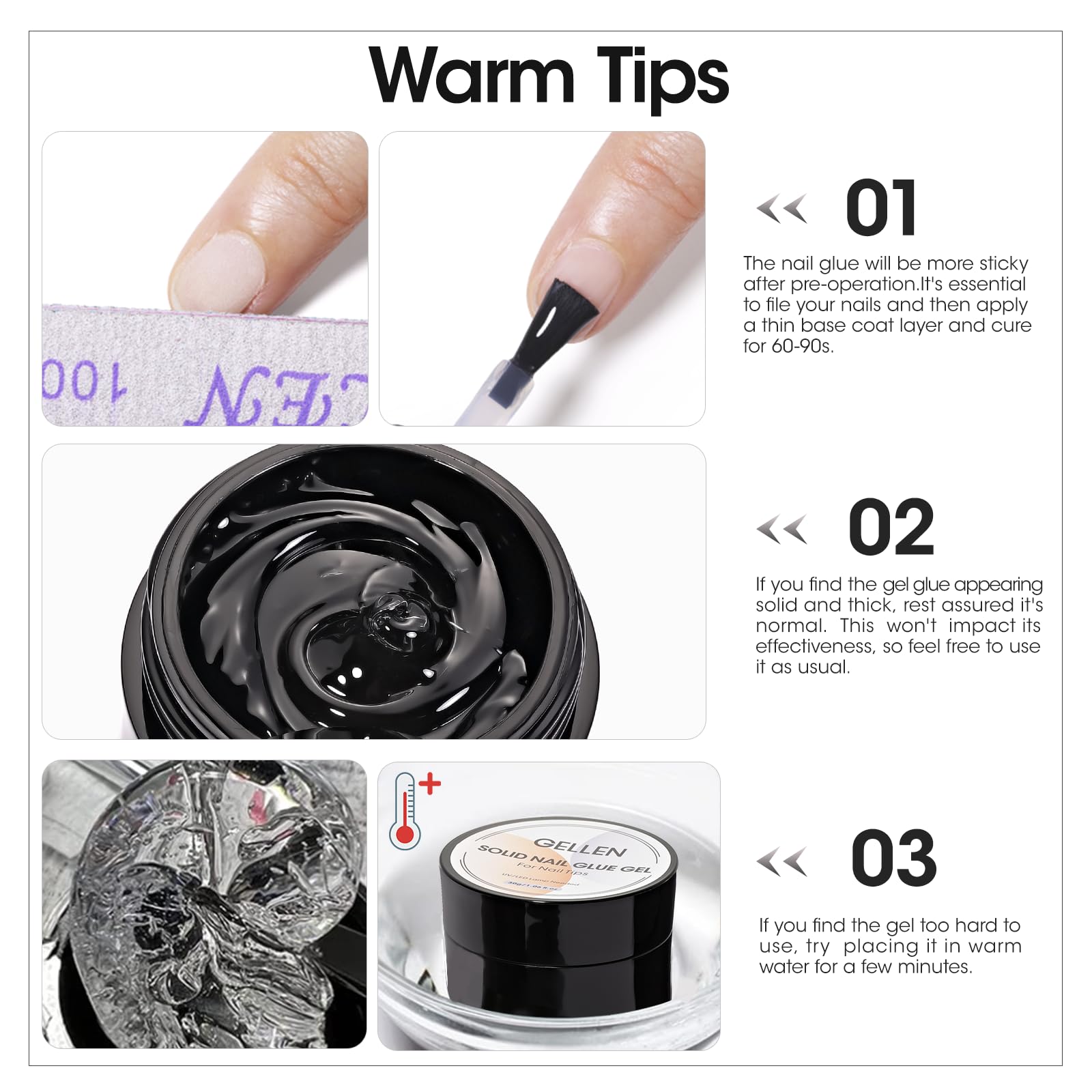 At-home nail art with Gellen solid glue for salon-like results