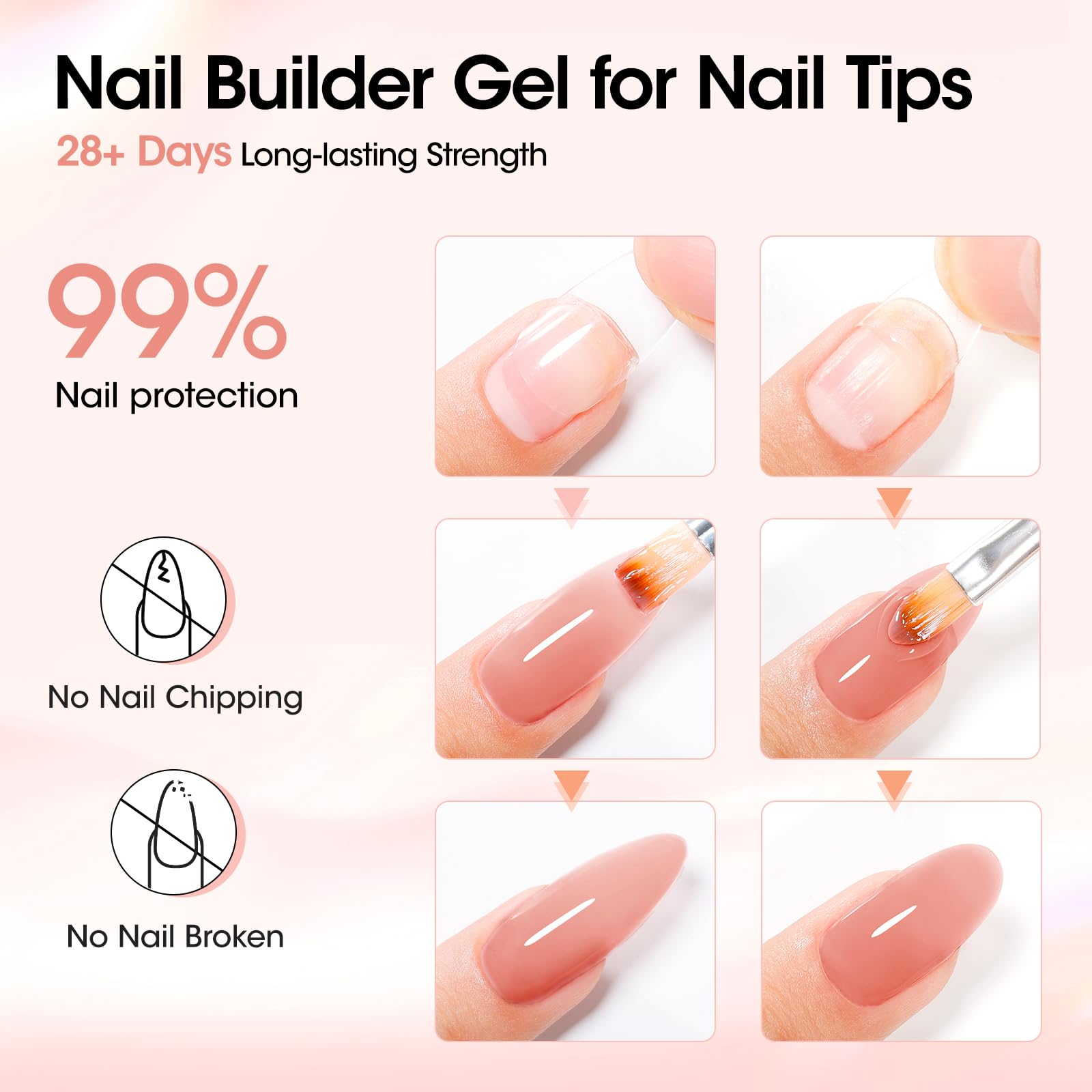 GELLEN builder gel used at home for easy DIY nail extensions