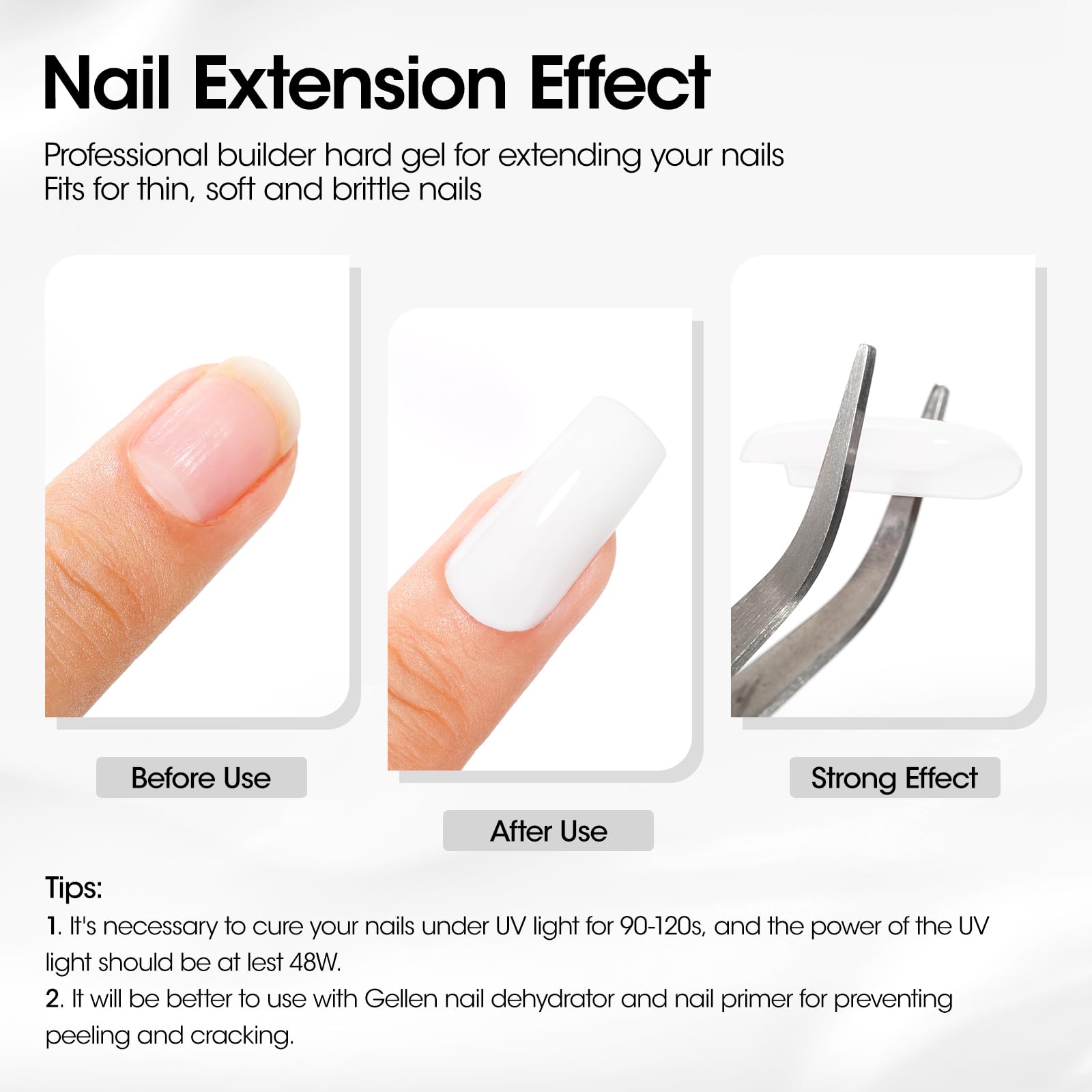 GELLEN 20-piece nail forms for precise sculpting and clean overlays.