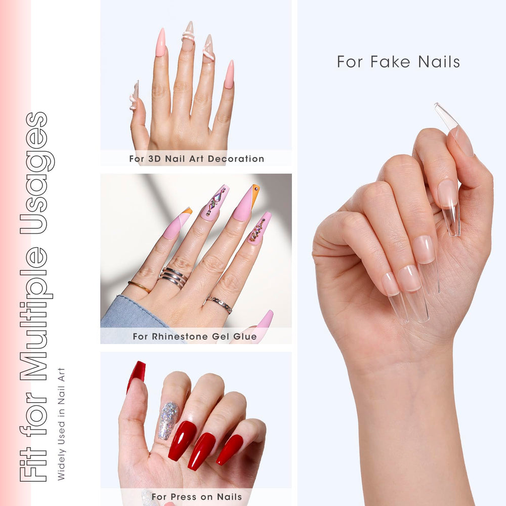Gellen nail glue curing under UV/LED lamp for durable hold