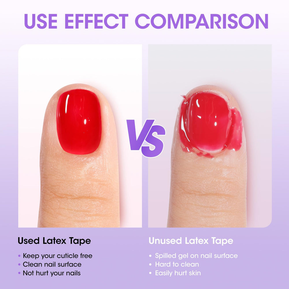 GELLEN latex tape barrier edge closeup, showing quick-dry formula around the cuticle