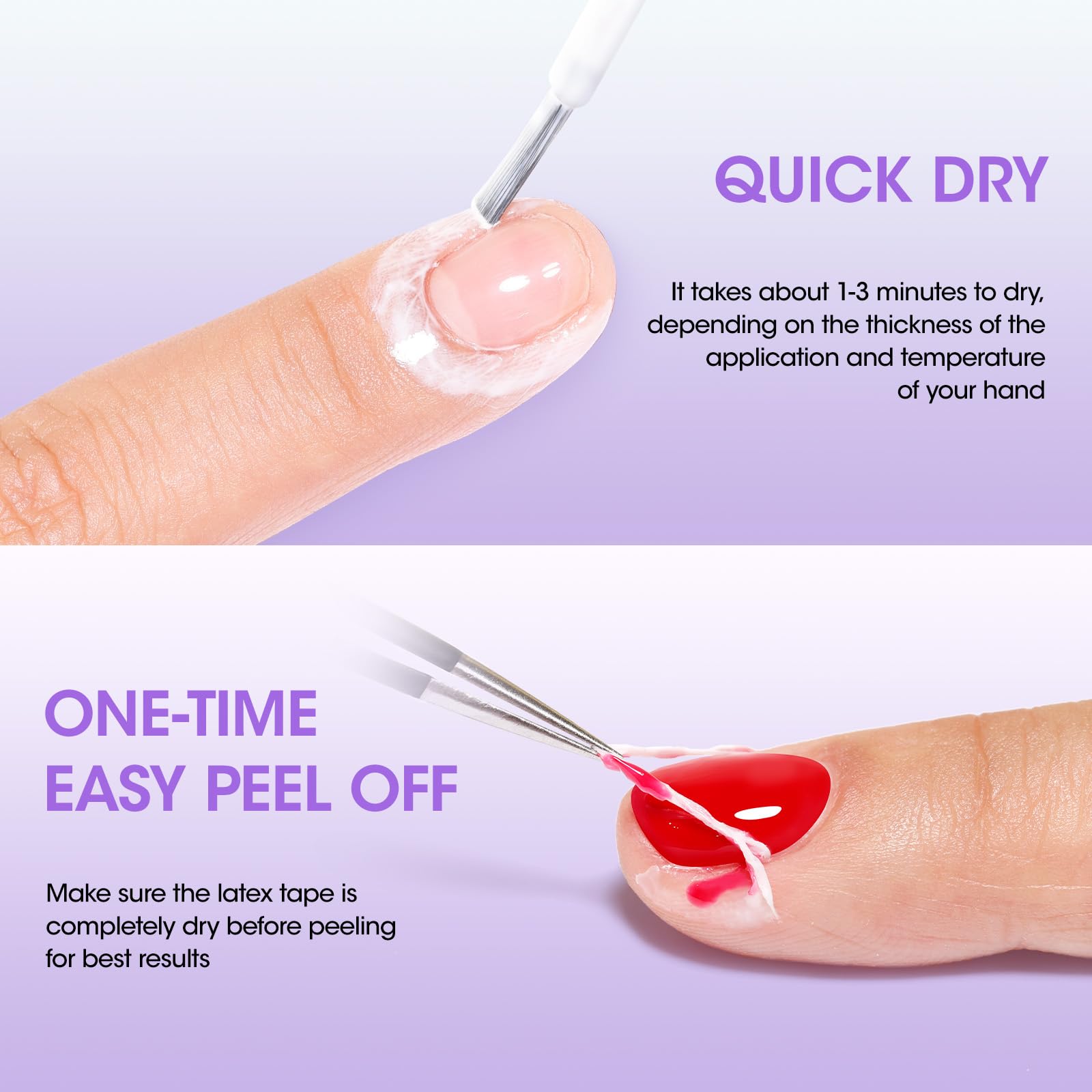 GELLEN nail latex tape dries clear in 1-2 minutes for clean removal