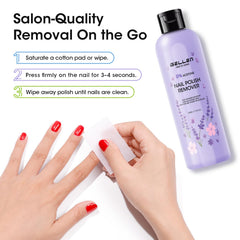 GELLEN manicure removal with cotton wipe for quick, clean results.