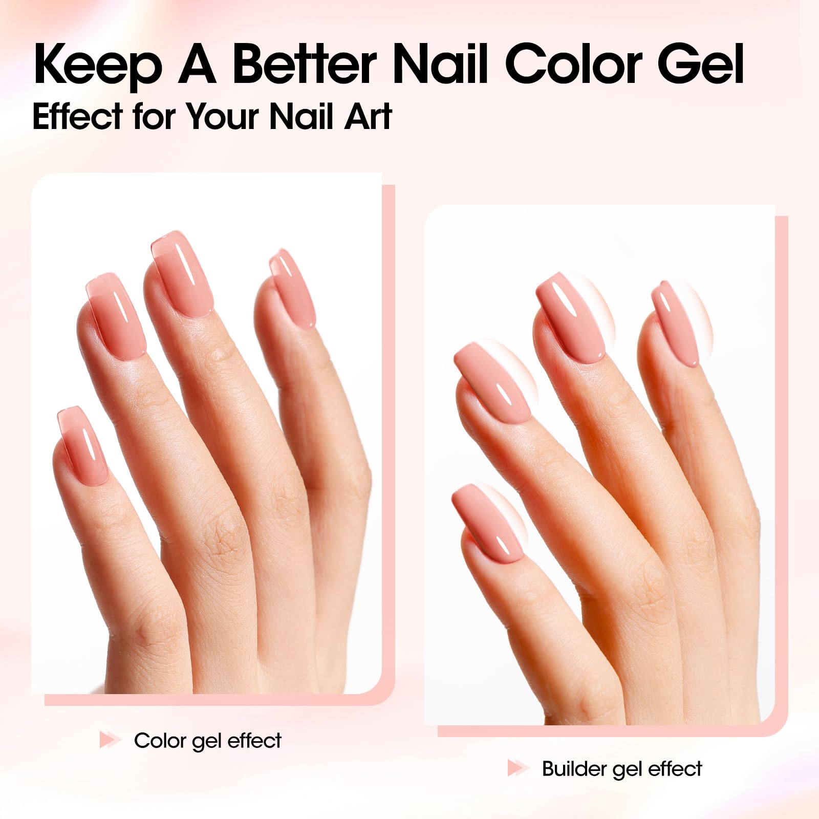 GELLEN nude pink builder gel showing natural color for versatile design