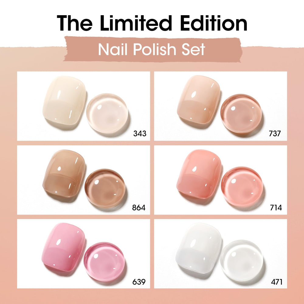 GELLEN Neutual Regular Nail Polish palette shows classic pink and milky white options