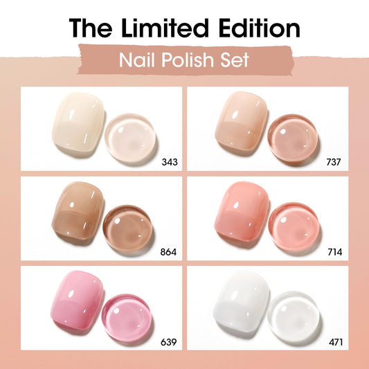 GELLEN Neutual Regular Nail Polish palette shows classic pink and milky white options
