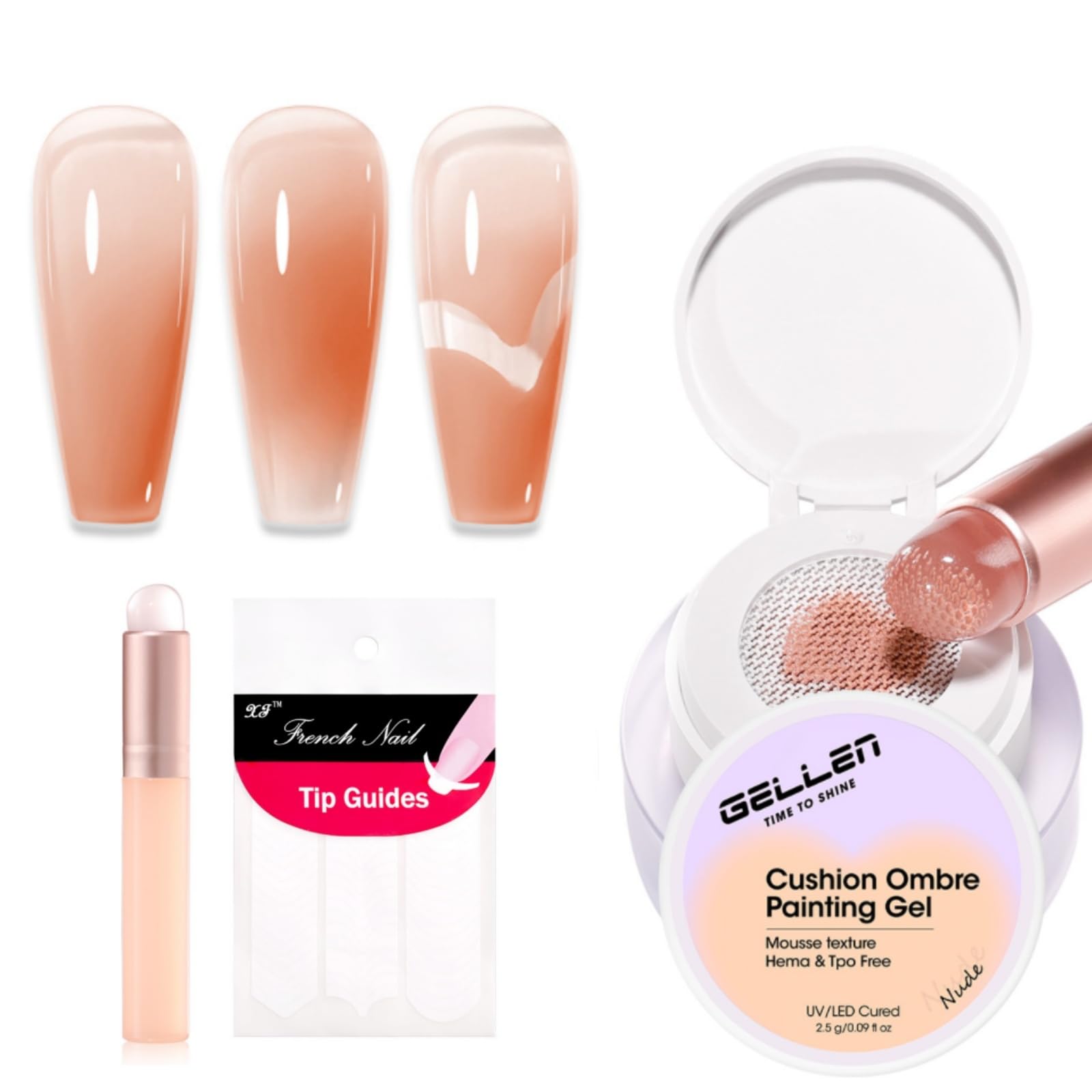 GELLEN Nude patting gel polish bottle with cap for controlled application.