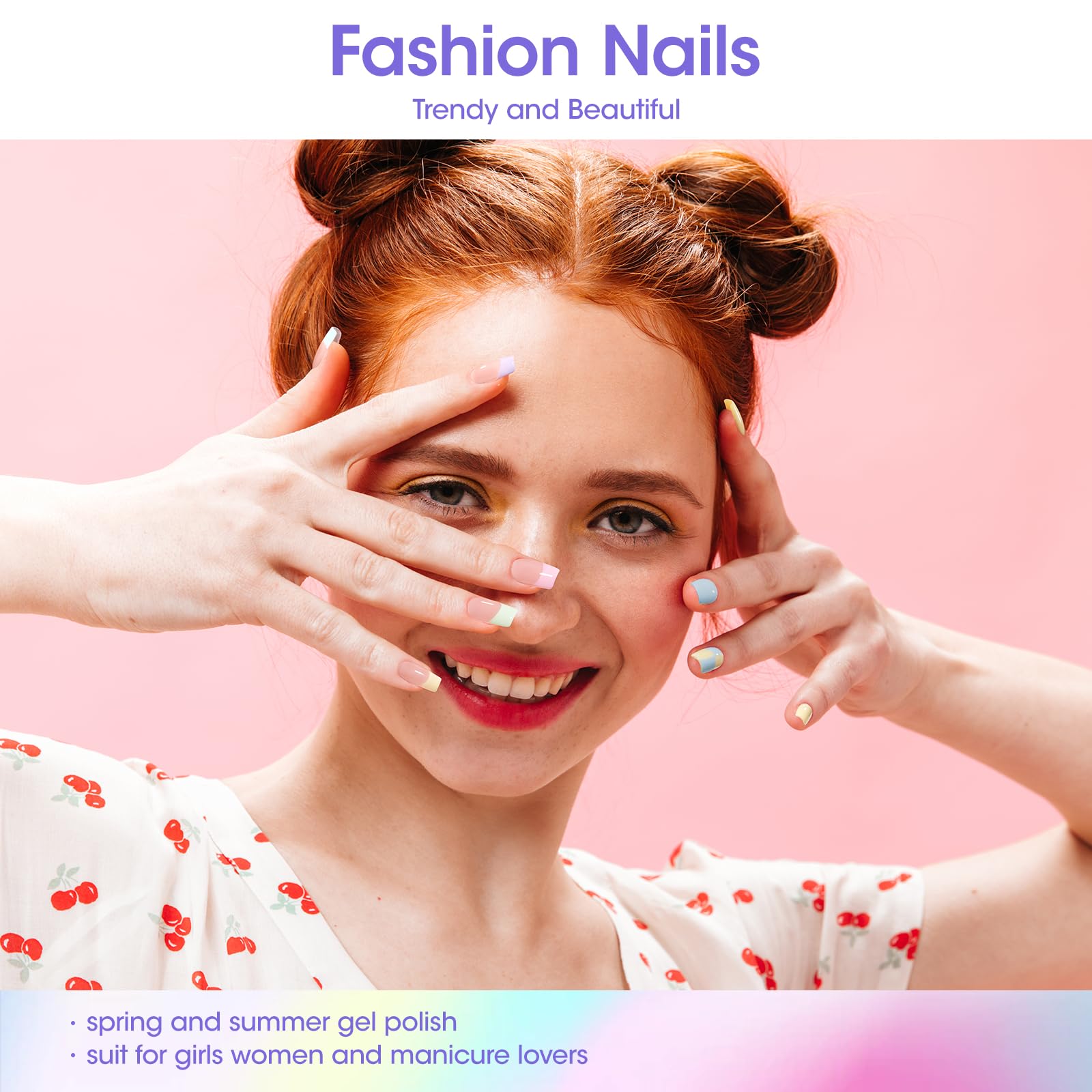 Hands with GELLEN pastel gel nails showcasing everyday style.