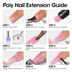 Gellen poly gel glitter nails for stylish accents.