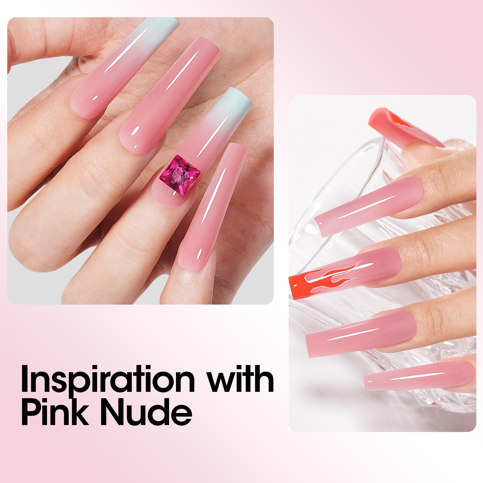 GELLEN gel supports glitter and rhinestone accents for glam looks