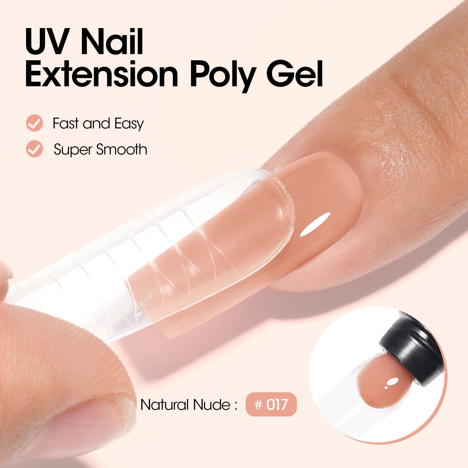 Smooth brush application with GELLEN poly gel for even, professional-looking nails.